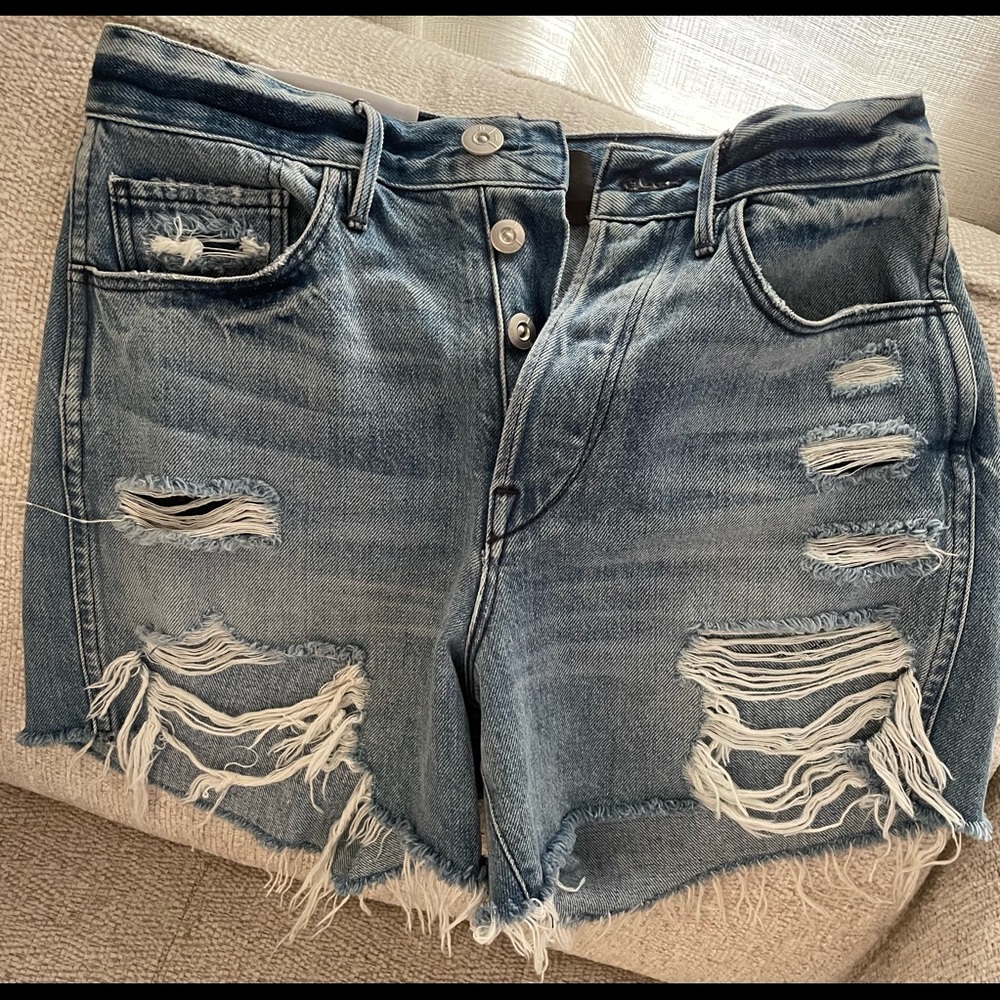 3X1 Blake High rise short in ringer color.